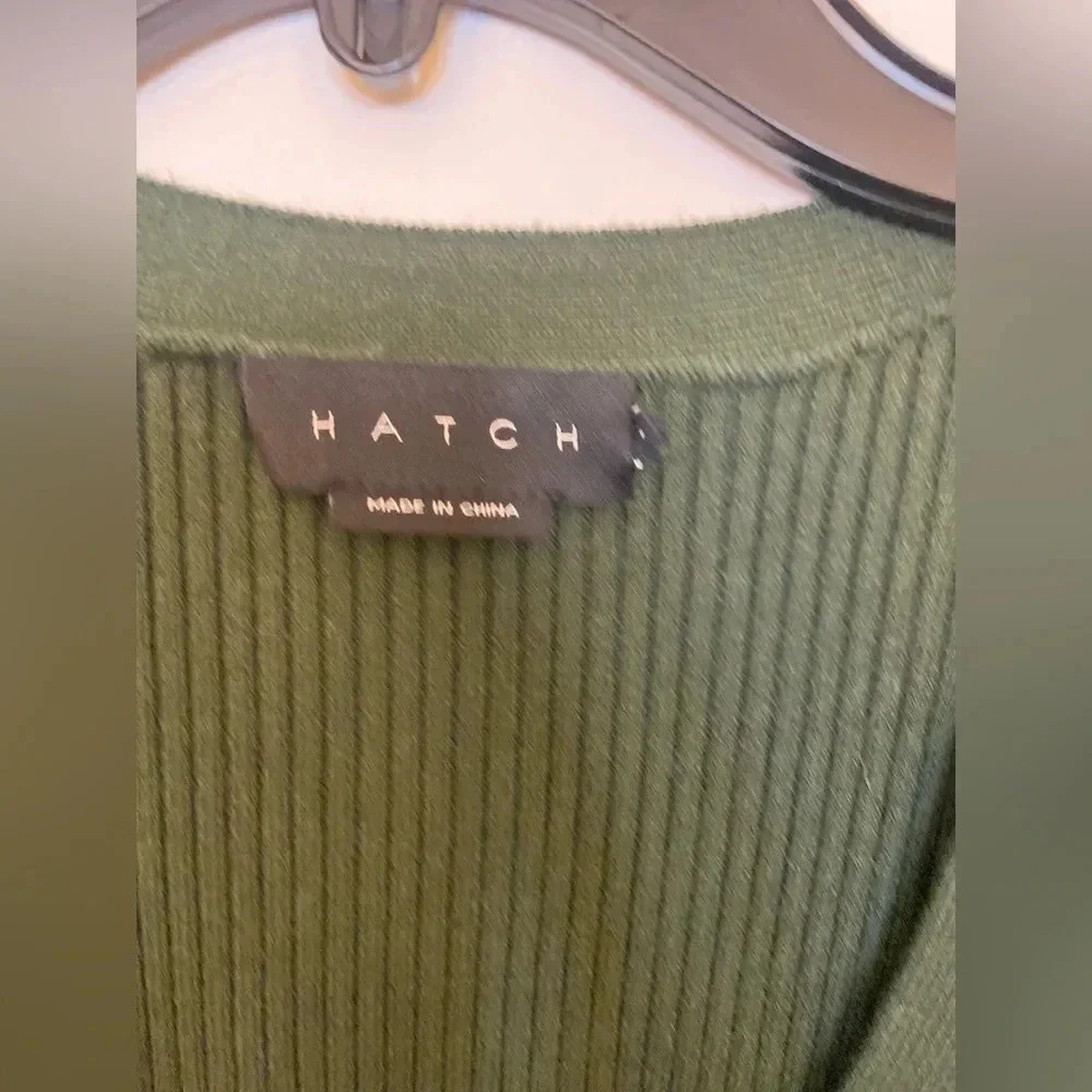 HATCH The Rib Knit Cardigan Olive Size 2 - Picture 10 of 10